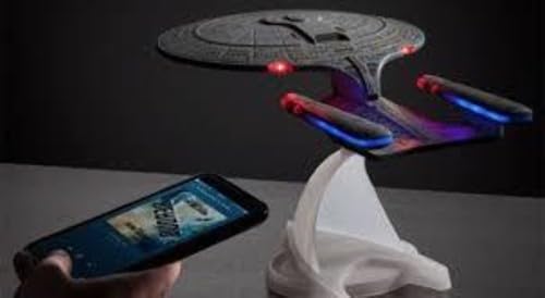 FAMETEK Star Trek U.S.S. Enterprise 1701-D β Replica Bluetooth Speaker, Engine Noise Sleep Machine, Night Light, Sound Effects β Memorabilia, Gifts, Gadgets, Collectibles for Star Trek Fans