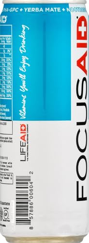 FOCUSAID Energy Blend | Nootropics Drink for Brain Fuel | Alpha-GPC, GABA, B-Complex, Yerba Mate, Green Tea | 100% Clean |100mg Natural Caffeine | 12-oz. can