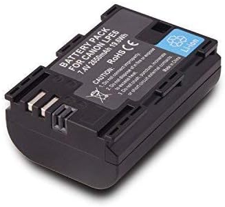 2 Pack Replacement Canon LP-E6 LP E6N Battery for Canon 60D, 70D, 80D, 5DS R, 5D Mark II III IV, 6D, 7D, C700, XC15, Cameras (2650mAh, 100% Compatible with Original)
