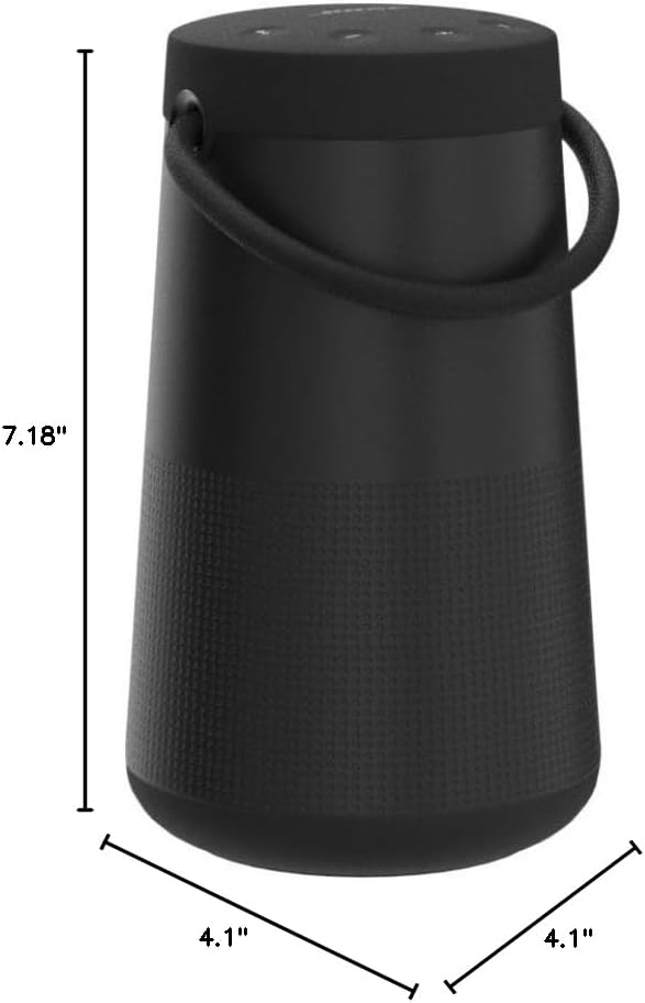 Bose SoundLink Revolve+ (Series II) Bluetooth Speaker, Portable Speaker with Microphone, Wireless Water Resistant Travel Speaker with 360 Degree Sound, Long Lasting Battery and Handle, Black