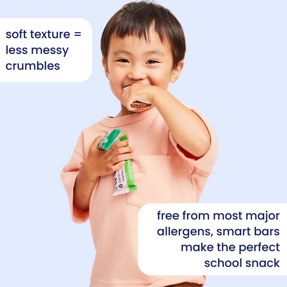 Cerebelly Toddler Snack Bars – Organic Sweet Potato Blueberry Banana Smart Bars (Pack of 5), Healthy Snack Bars for Kids - Made with Gluten Free Ingredients, Nut Free, No Added Sugar, Organic Bars
