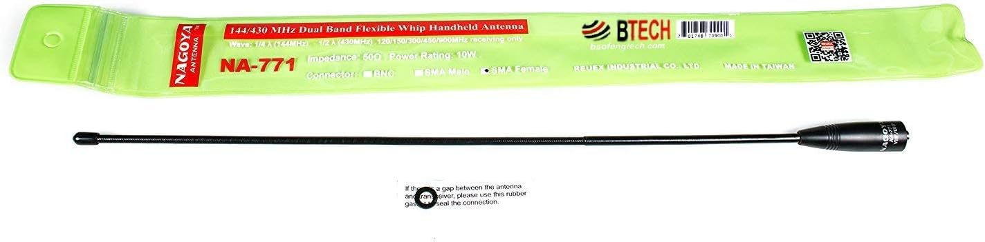 Authentic Genuine Nagoya NA-771 15.6-Inch Whip VHF/UHF (144/430Mhz) Antenna SMA-Female for BTECH and BaoFeng Radios