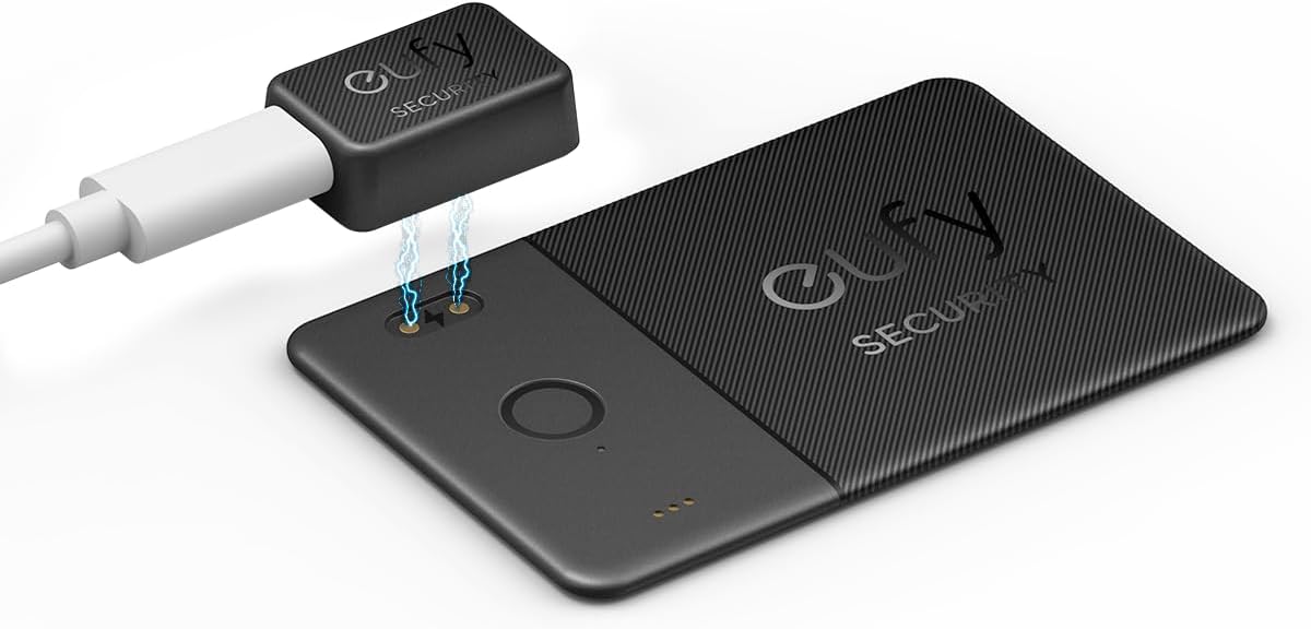 eufy SmartTrack Card E30 (Black, 1-Pack), Rechargeable, Works with Apple Find My (iOS Only), Bluetooth Tracker, Perfect for Wallet, Passport, and Laptop, Water Resistant. (Android not Supported)