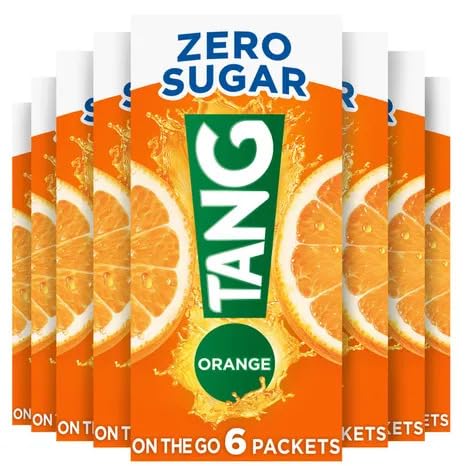 Tang on The Go! Orange Drink Mix | Zero Sugar | Low Calorie | Gluten Free | 8 Boxes, 6 Drink Mix Packets Per Box | Break-Room Essential | Bulk Drink Mixes | 48 Packets Total