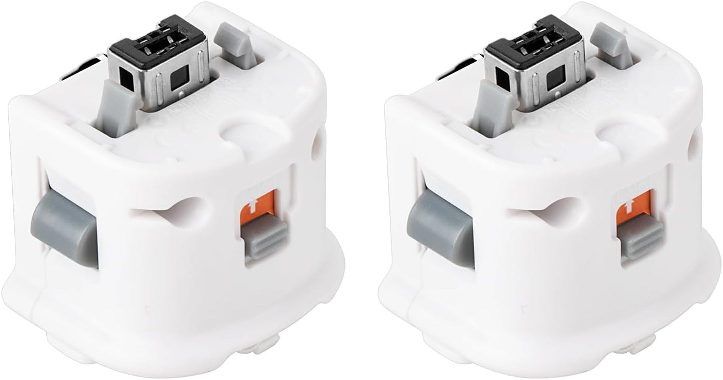 2 Pack Motion Plus Adapter with Silicon Case Sensor W for Nintendo Wii Remote Controller,Motion Plus Adaptor Accelerator(White).