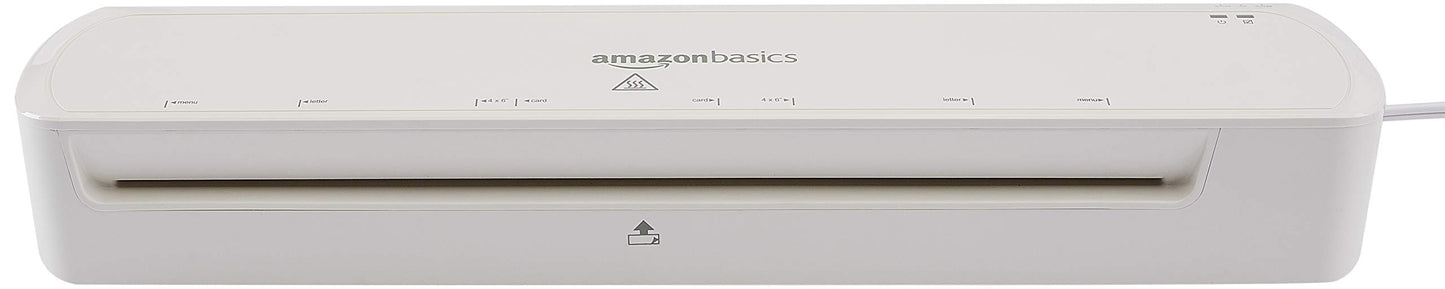 Amazon Basics Easy to Use 12-Inch Thermal Laminator Machine, For Home Office or School, White