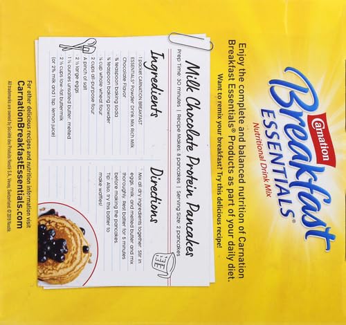 Carnation Breakfast Essentials Powder Drink Mix, Rich Milk Chocolate,1.26 Ounce (Pack of 22), (Packaging May Vary)