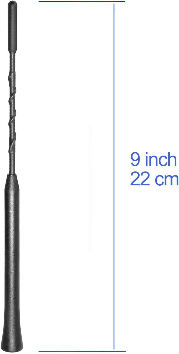 Bingfu Universal Vehicle Roof Mount Rubber Car Antenna Replacement Mast 9inch Compatible with Jeep Ford GMC Dodge Chevrolet Toyota Hyundai Infiniti Kia Nissan Chevy Mazda 3 Subaru Forester Vehicles