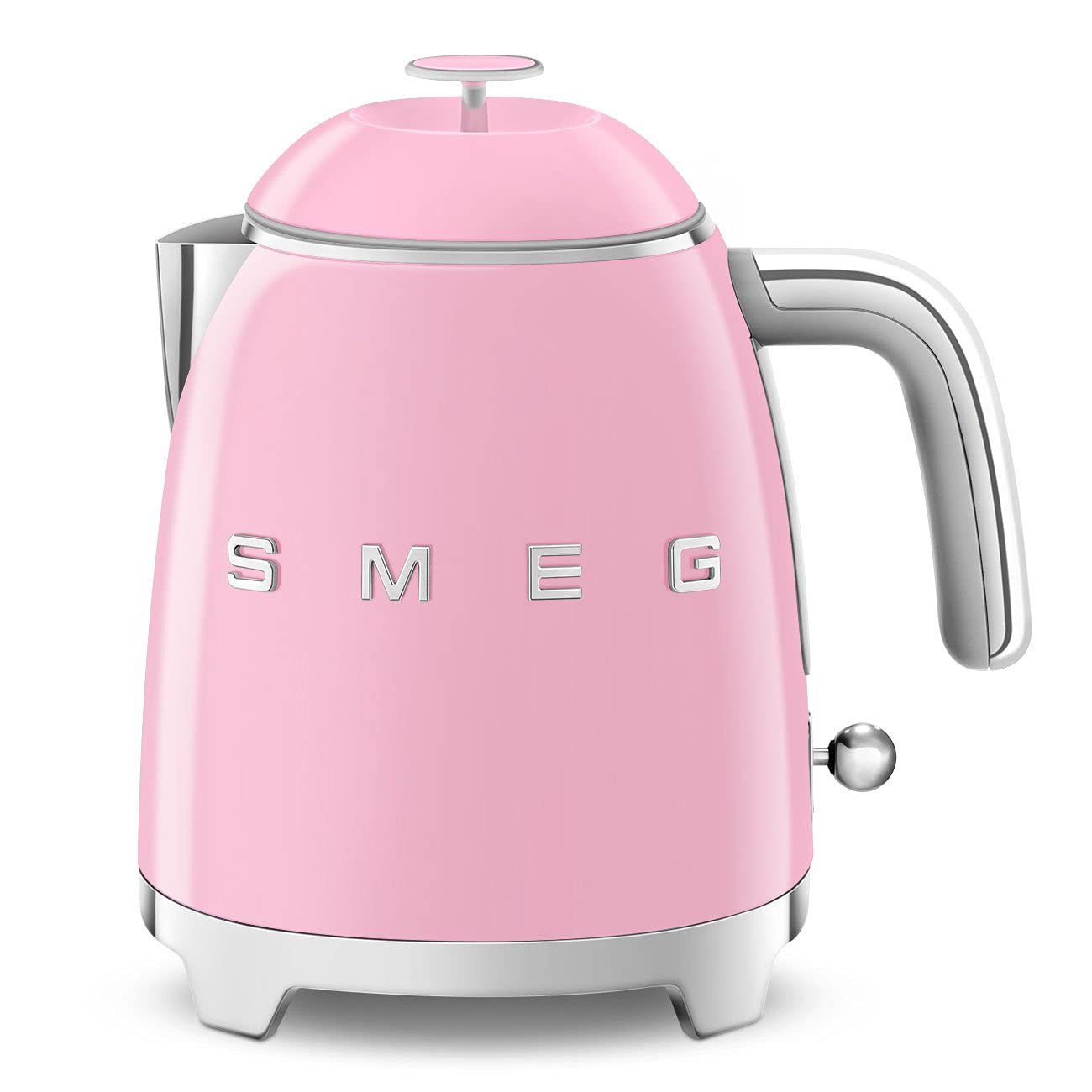 SMEG Mini 50's Retro Style 3 Cup Electric Kettle with Double Wall Anti Slip Base and Water Level Indicator (Pink)