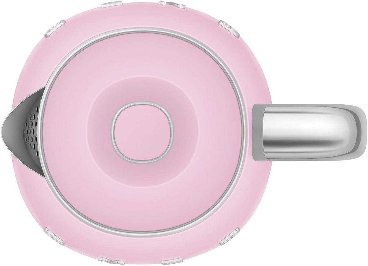 SMEG Mini 50's Retro Style 3 Cup Electric Kettle with Double Wall Anti Slip Base and Water Level Indicator (Pink)