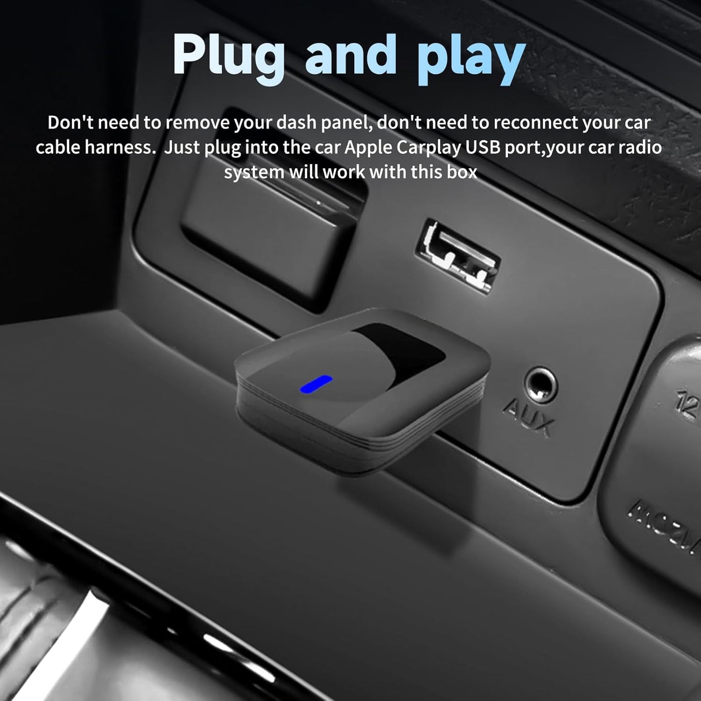CarPlay Wireless Adapter for iPhone and Android Auto, Wireless CarPlay Dongle for Cars from 2016 and iOS 10+ USB Type-C (CarPlay Wireless Adapter)