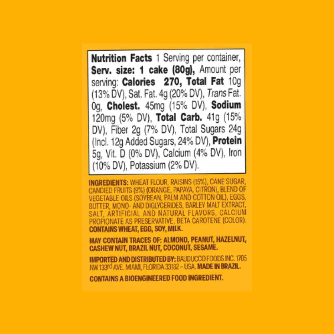 Bauducco Mini Panettone - Moist & Fresh Holiday Cake - Traditional Italian Recipe With Candied Fruit & Raisins - 2.8oz