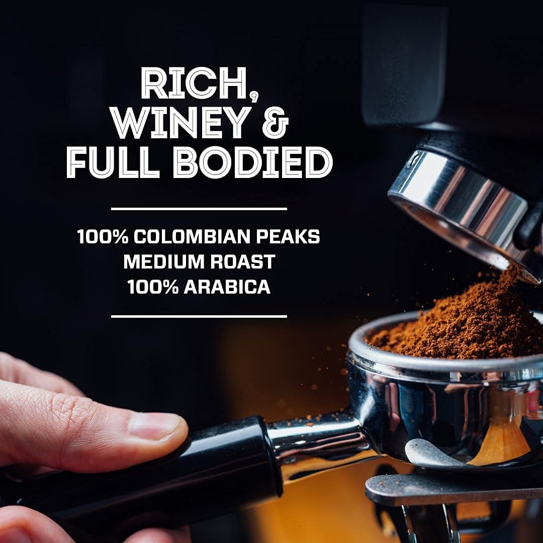 Eight O'Clock Coffee 100% Colombian Peaks, 30 Ounce (Pack of 1) Medium Roast Ground Coffee, Rich, Winey & Full Bodied