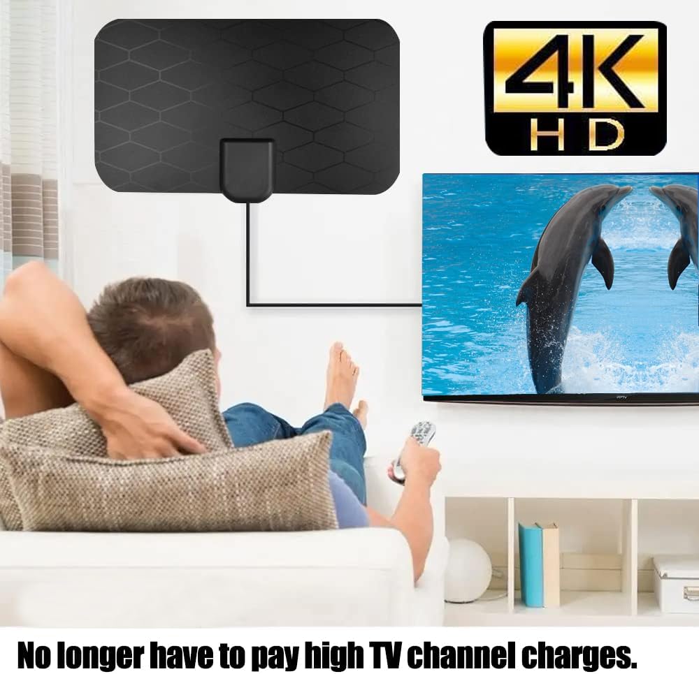 Digital TV Antenna,Antenna for Smart TV,360°Reception,Support 4K 1080p Smart Television,Detachable Signal Amplifier-Signal Booster-HDTV Antenna 10ft Coaxial HDTV Cable, Portable HD TV Antenna Indoor