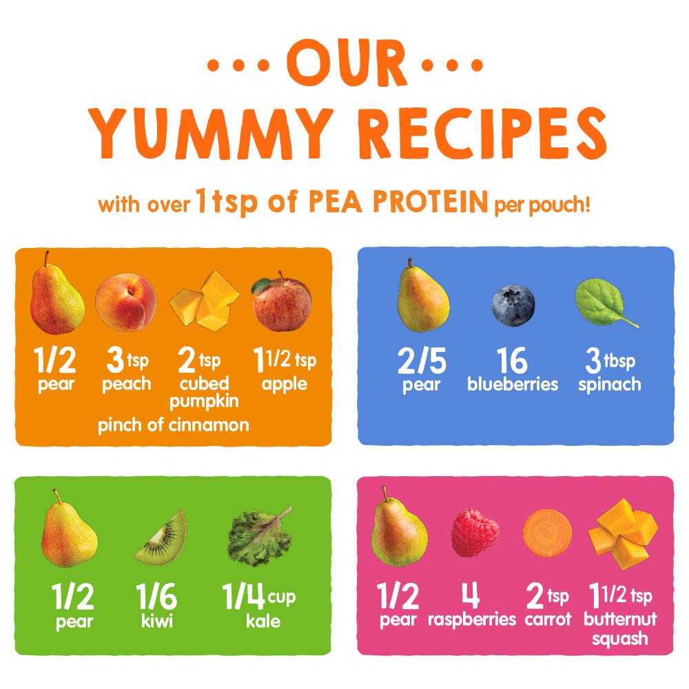 Happt Tot Organics Stage 4 Baby Food Pouches, Gluten Free, Vegan Snack, Fiber & Protein Fruit & Veggie Puree, Fruit & Veggie Variety Pack, 4 Ounce (Pack of 16), Amazon Exclusive