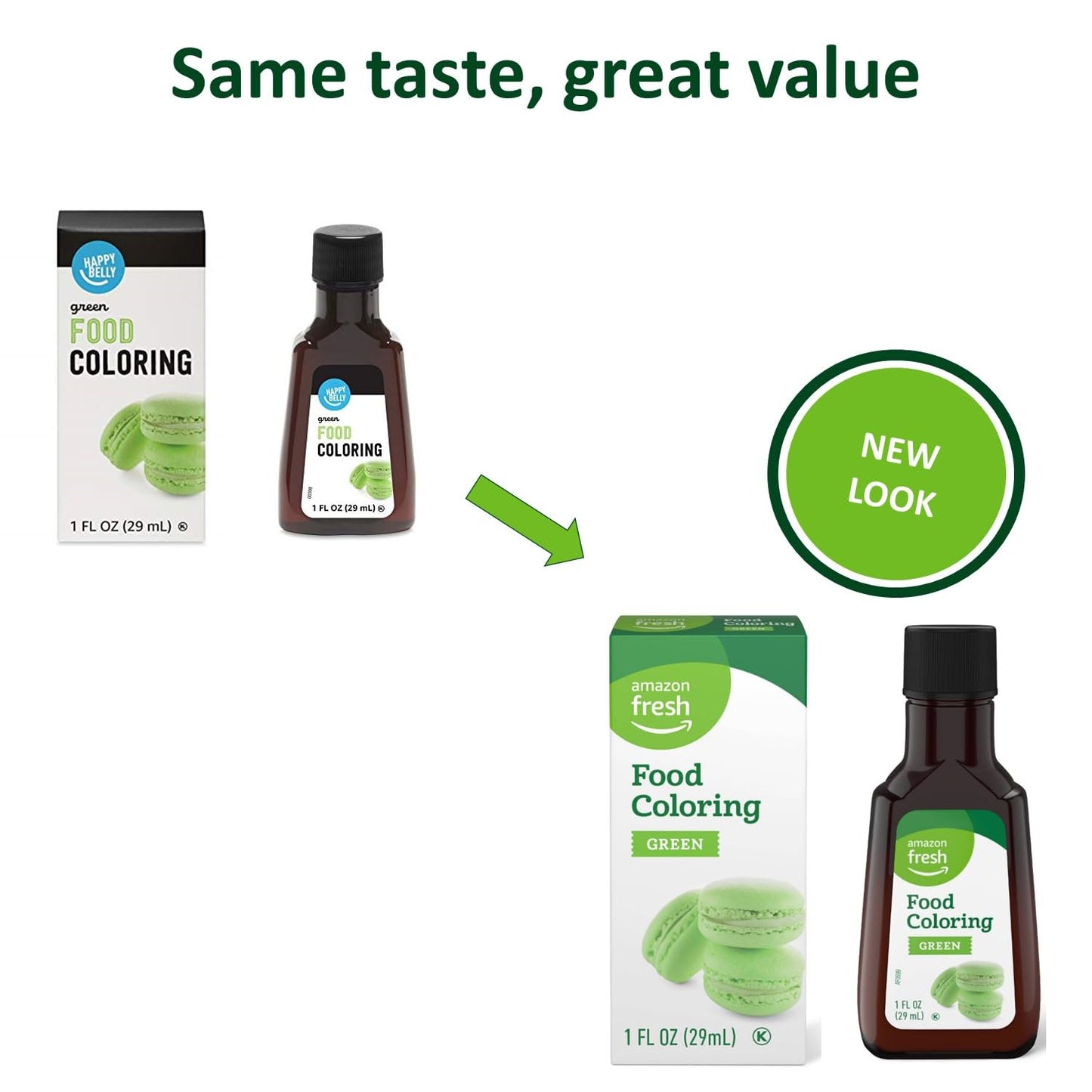 Amazon Fresh, Green Food Coloring, 1 Fl Oz (Previously Happy Belly, Packaging May Vary)
