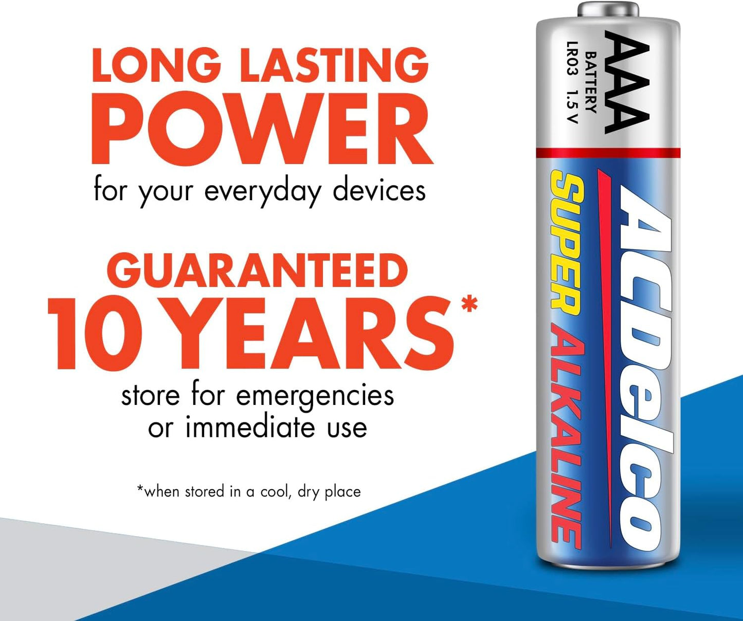 ACDelco 48-Count AAA Batteries, Maximum Power Super Alkaline Battery, 10-Year Shelf Life