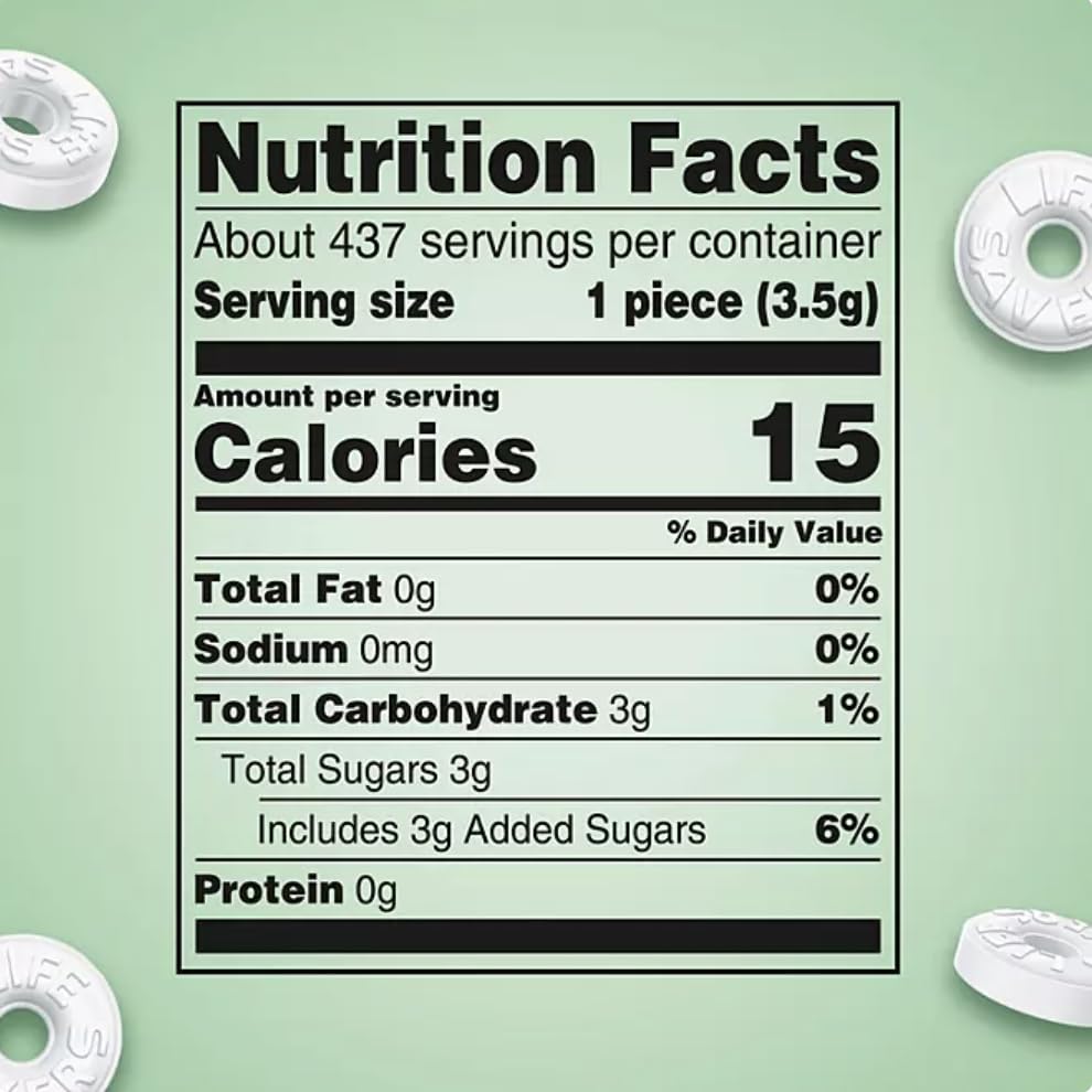 Lifesavers Wint O Green Individually Wrapped Mints - Bulk 3.5lbs w/CC's Sweets & Snacks Bag Clip