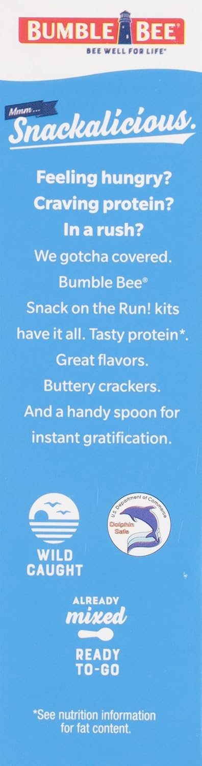 Bumble Bee Snack On The Run Tuna Salad with Crackers Kit, 3.5 oz (Pack of 3) - Ready to Eat, Spoon Included - Wild Caught Tuna - Shelf Stable & Convenient Protein Snack