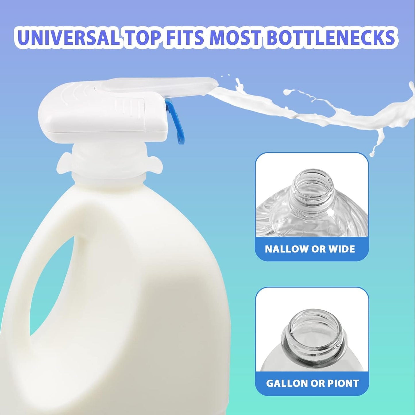 2Pack Automatic Drink Dispenser, Milk Dispenser for Fridge Gallon, Milk Gallon Dispenser, Can Prevent Milk Juice Beer Spill Proof, Suitable for Outdoor and Home Kitchens