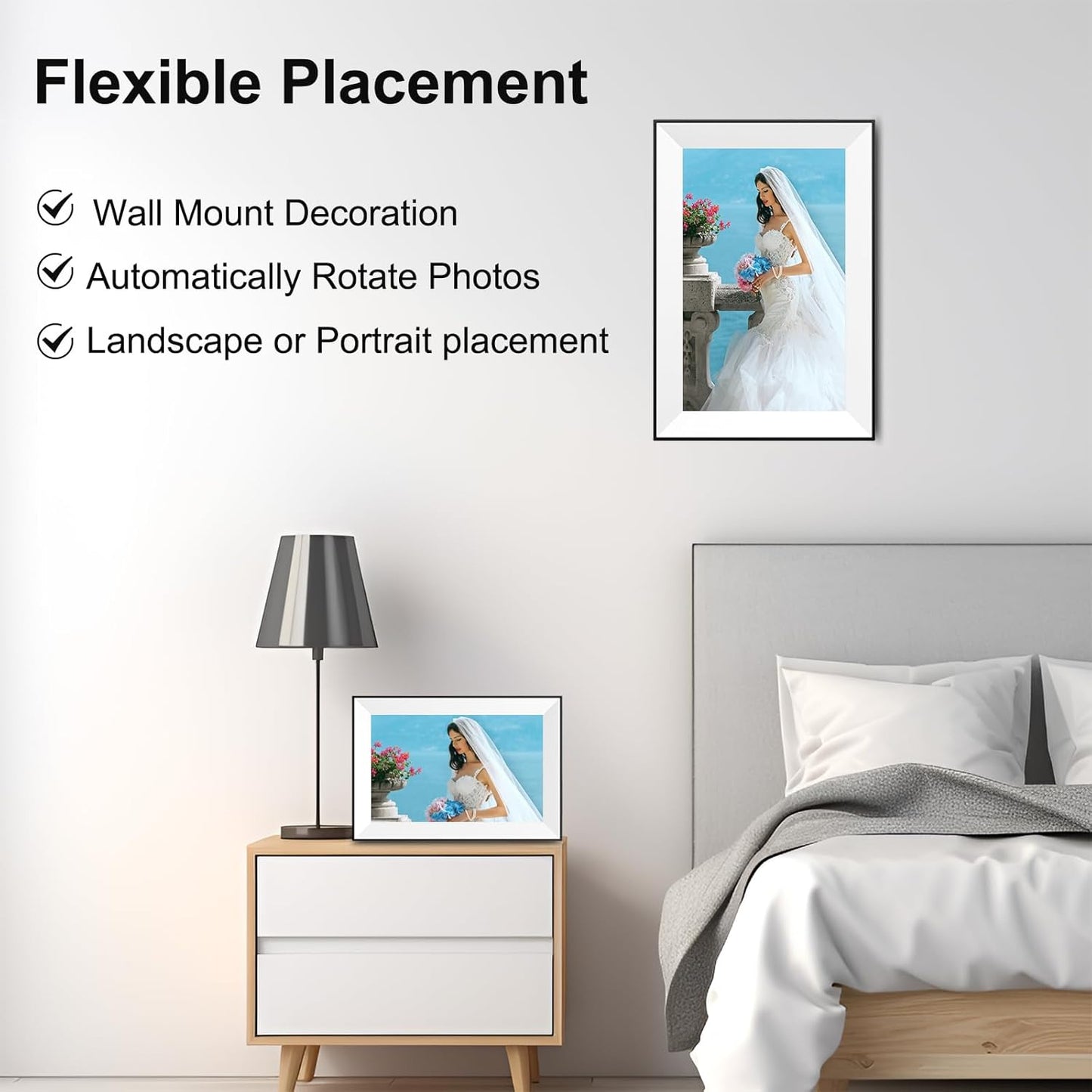 10.1 Inch WiFi Digital Picture Frame,Digital Photo Frame Load Picture and Video from Phone to Electronic Picture Frame, Sd Card,Touch Screen,Auto-roate, for Mom