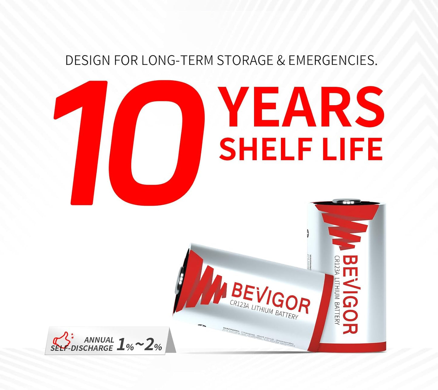 BEVIGOR CR123A 3V Lithium Batteries 6 Pack,1500mAh Photo Lithium Battery, 3 Volt 123 Battery Lithium for Flashlight and Security Device【Non-Rechargeable】