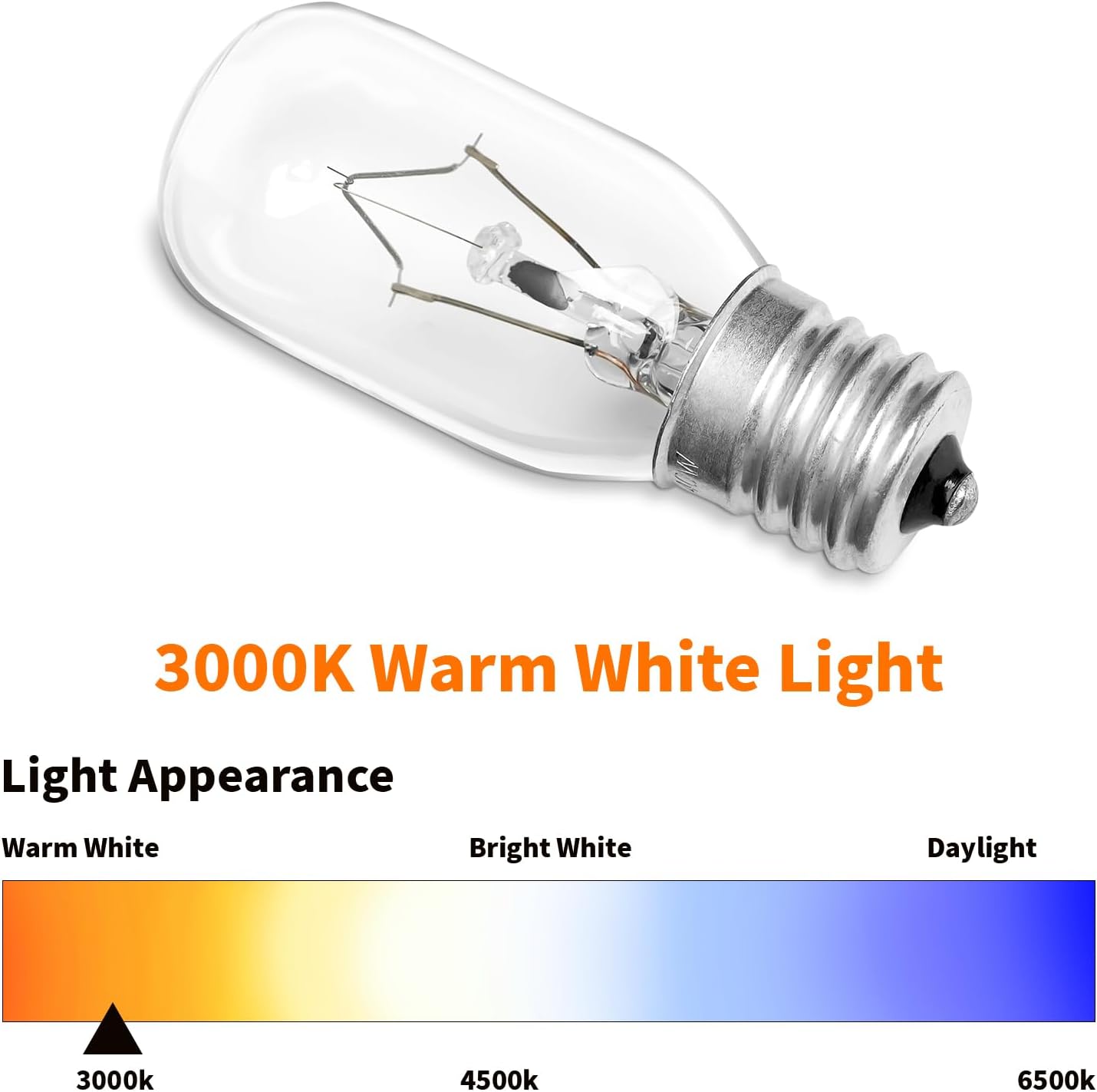 Belleone 2pcs Microwave Bulb WB36X10003-125V 40W Oven Light Bulb Compatible with GE LG Frigidaire Kenmore, Universal Type Stove Incandescent Warm White Light Lamp Replacement E17 Base Socket