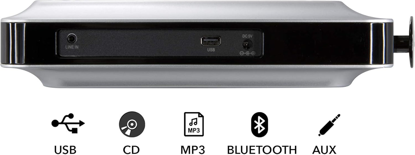 iLive Bluetooth Under Cabinet Radio (FM) CD and MP3 player, USB, AUX in, Wireless Music System with Kitchen Timer, Digital Clock, with Remote Control IKBC384SMP3U