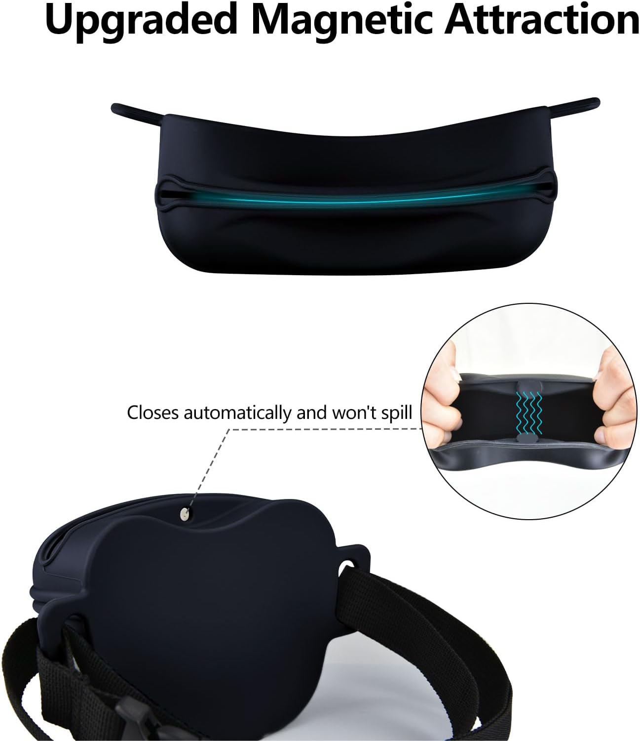 Pet Training Snack Pouch with Clicker 2.0 Upgraded Magnetic Closure, 1.66 Cup Silicone Belt Pouch for Dog Treats,Perfect for Training and Walking