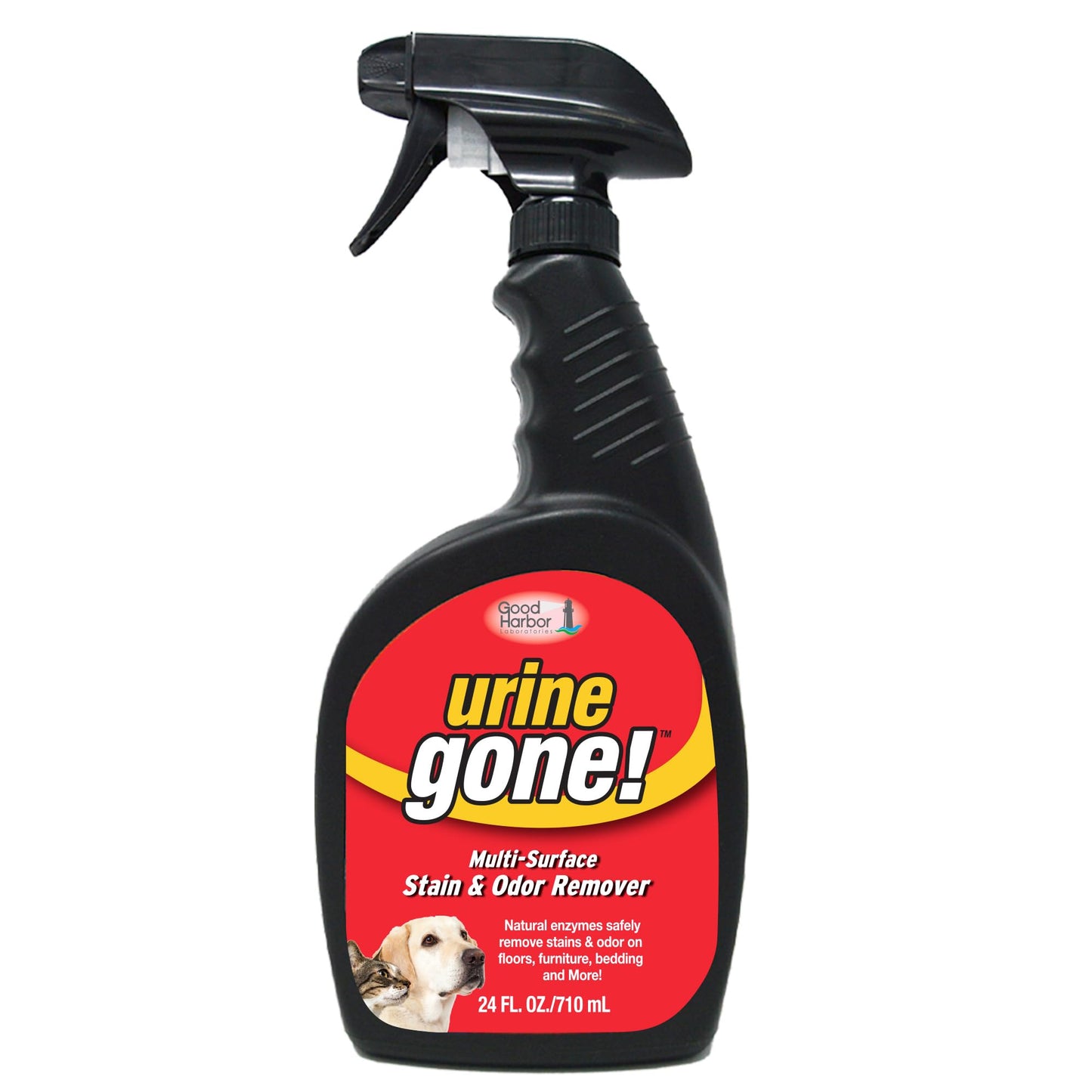 Urine Gone Stain & Odor Eliminator: Professional Strength Fast Acting, Enzyme Based Home Cleaning Solution for Carpet, Stain Remover for Cat Urine & Dog Pee