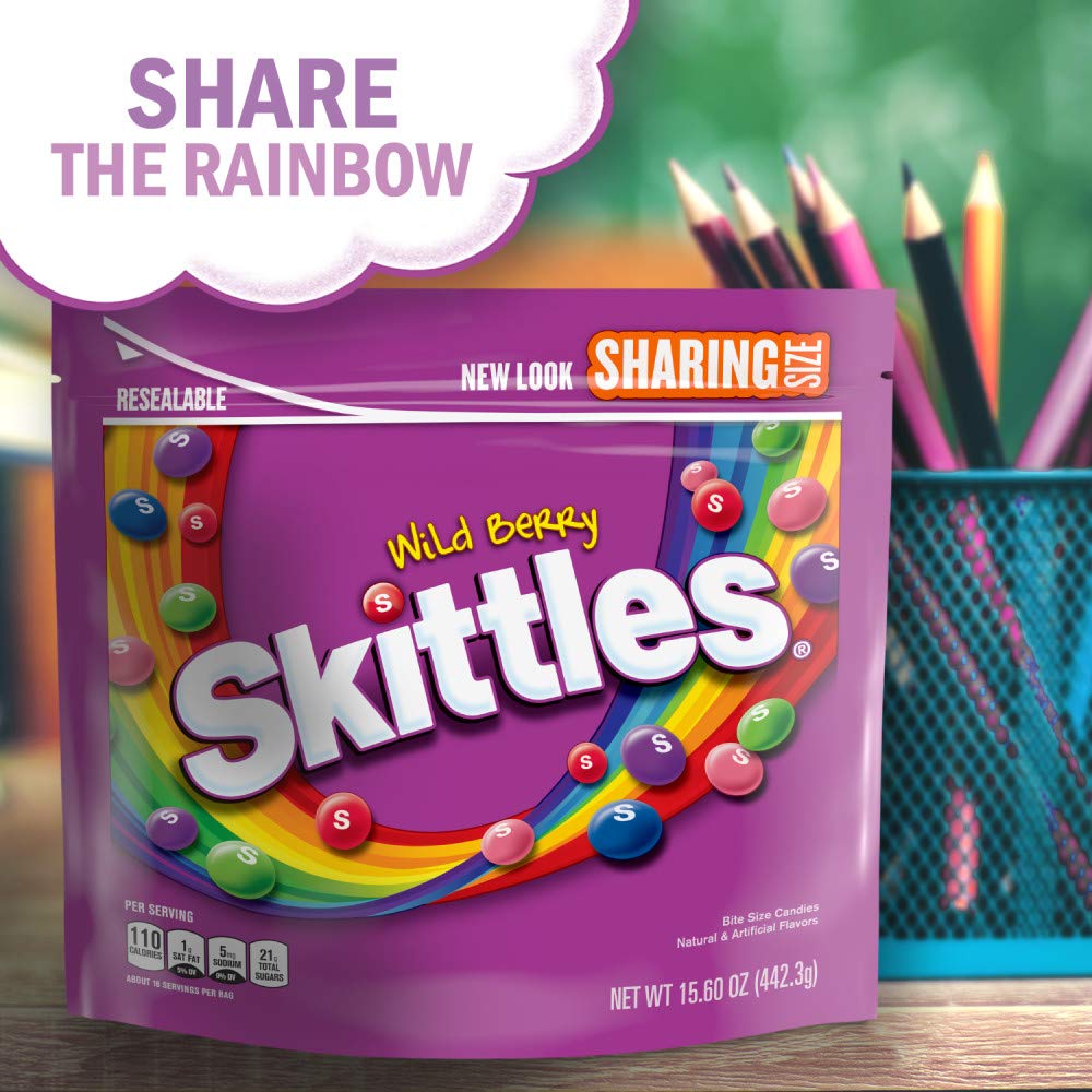 SKITTLES Wild Berry Chewy Candy, Sharing Size, 15.6 oz Bag