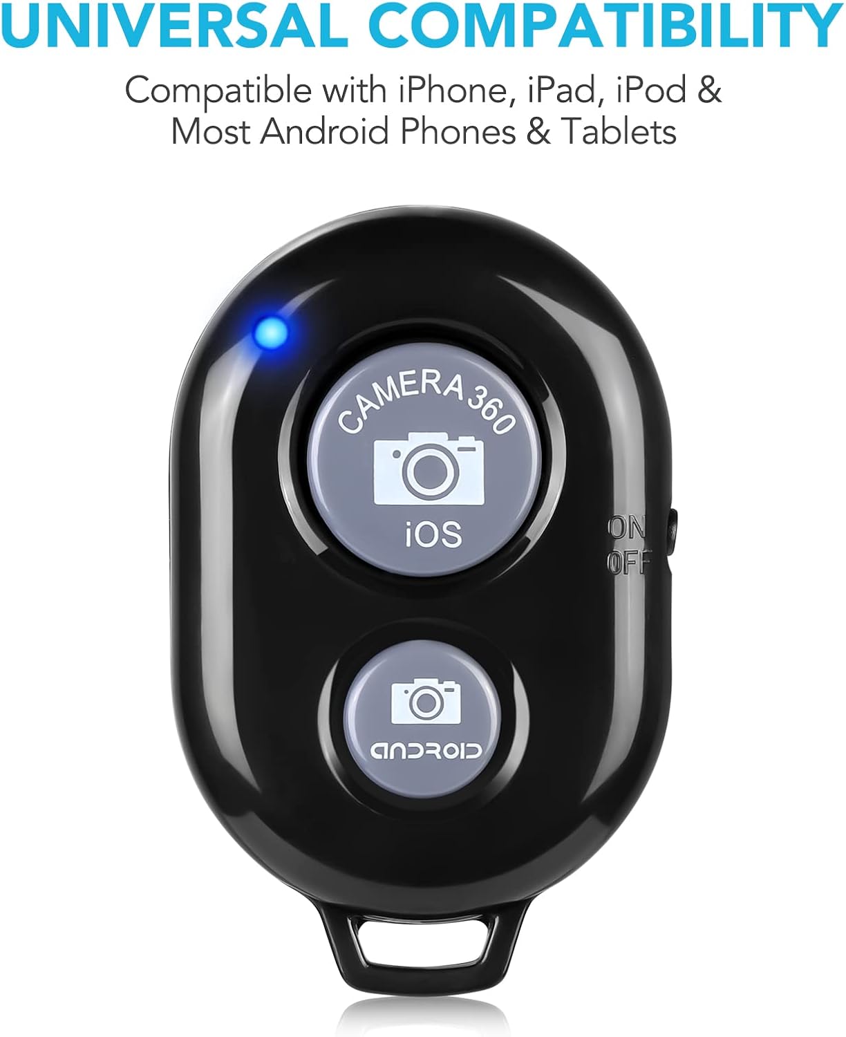 2 Pack Wireless Camera Remote Control - Wireless Remote for iPhone & Android Phones iPad iPod Tablet, Clicker for Photos & Videos, Wrist Strap Included