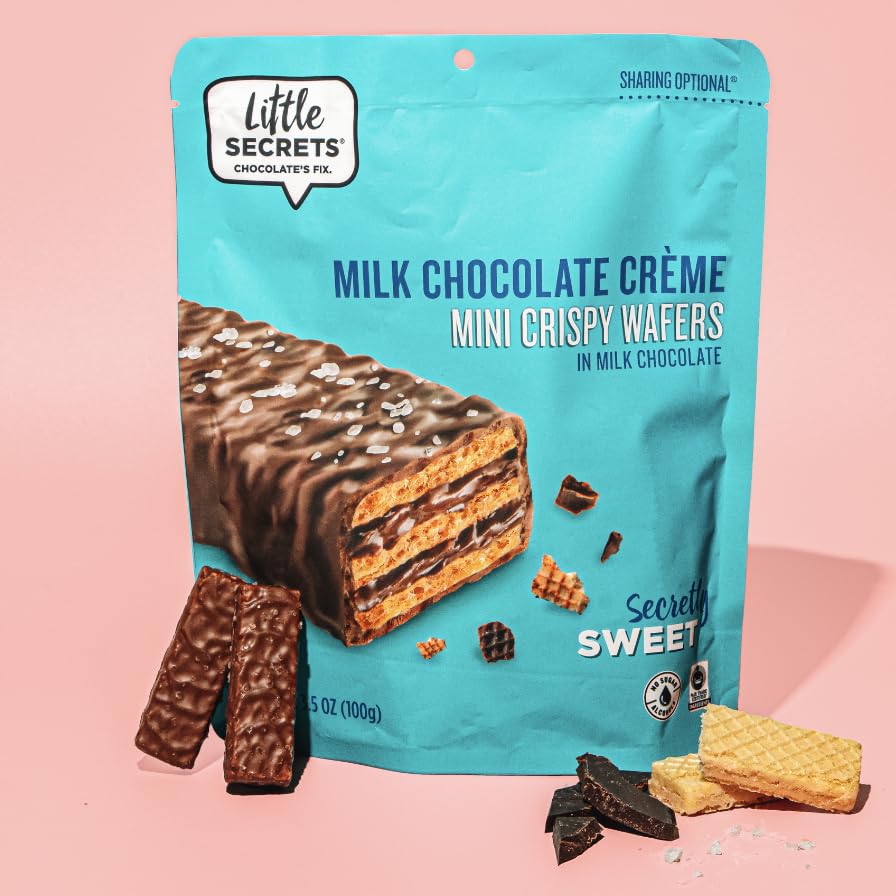 Little Secrets | Milk Chocolate Crispy Wafers | 10 Minis | Made in Europe | Nothing Artificial & No Sugar Alcohols | Sustainable Cocoa | 3.5 Ounce, Pack of 1