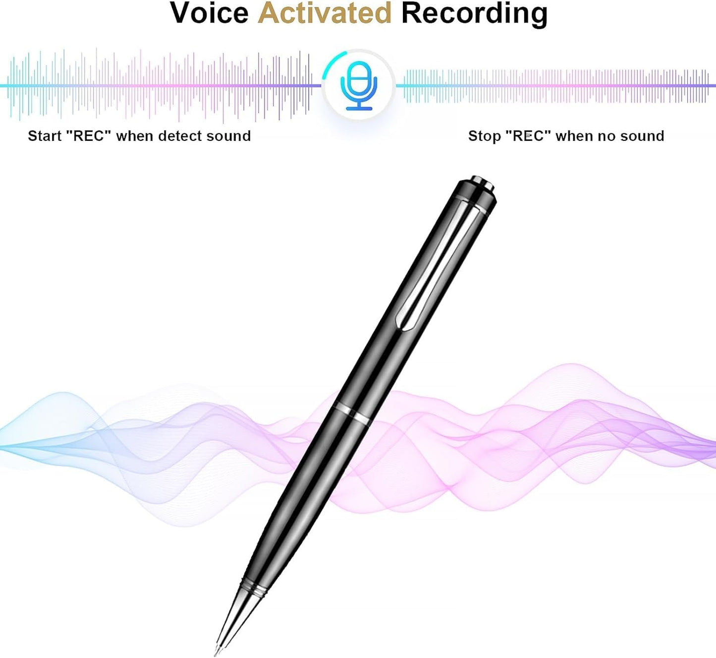 128GB Digital Voice Recorder - Voice Activated Recorder with Playback, Professional Audio Recorder for Lecture/Meeting/Course, Portable Audio Recorder Transfer File to Computer