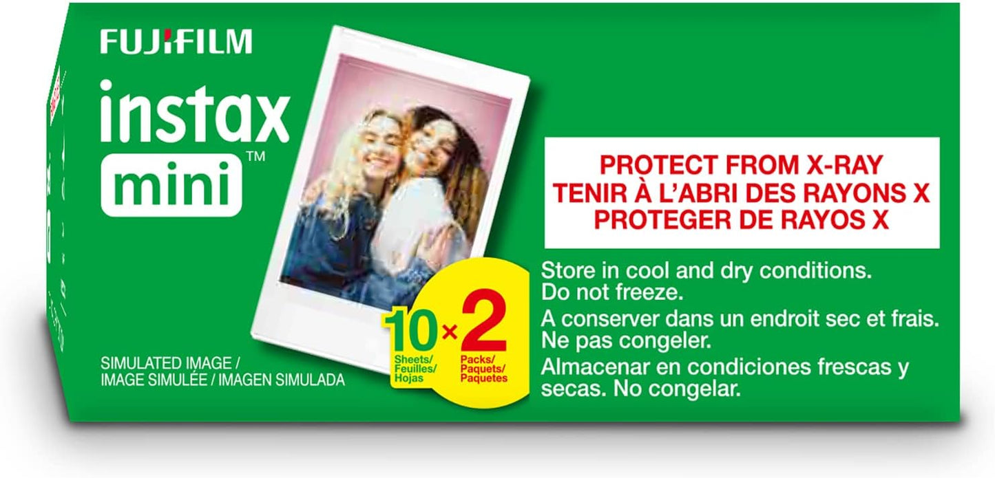 FUJIFILM Instax Mini Instant Film Twin Pack (White), 20 photos