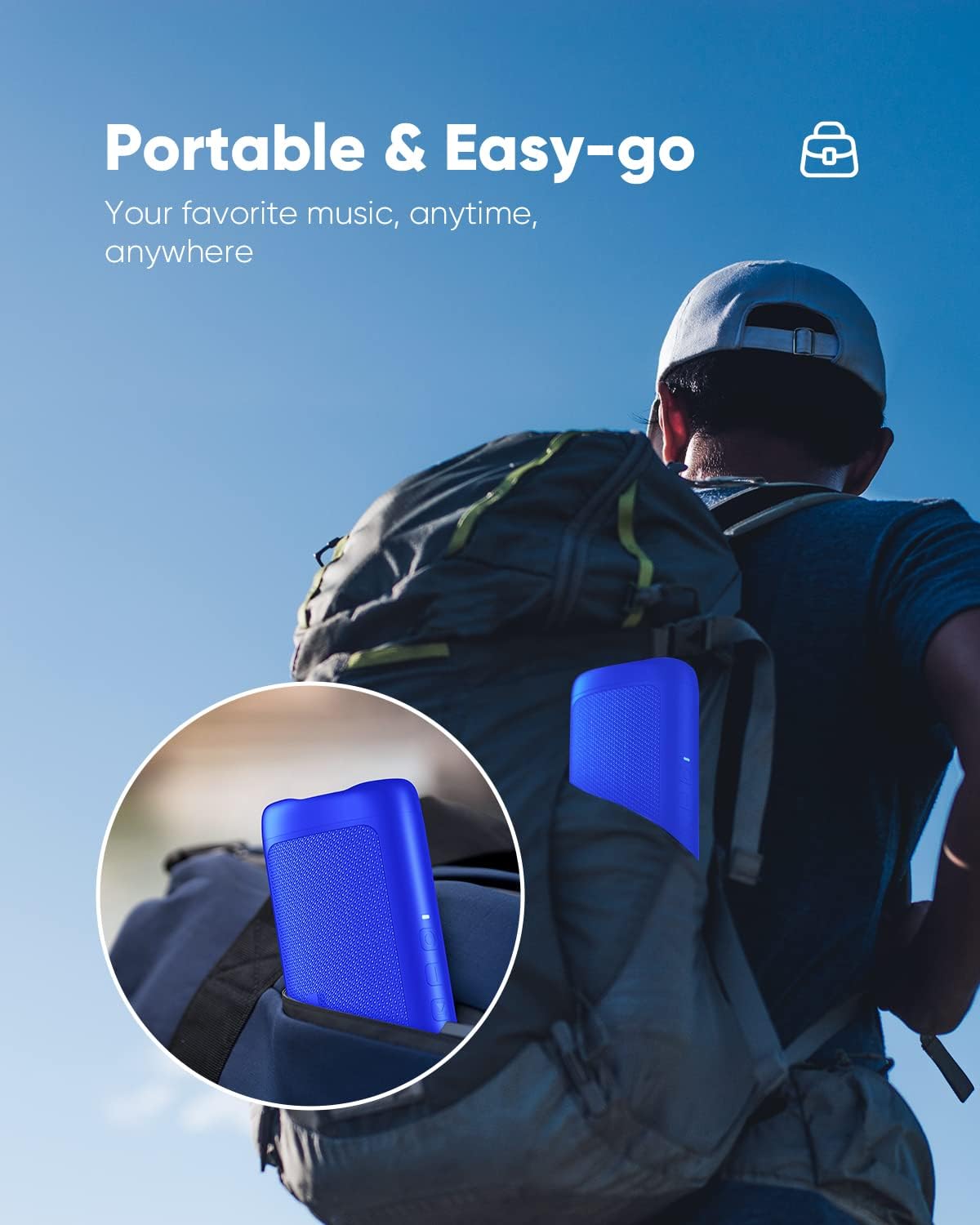 Bluetooth Portable Wireless Speakers with HD Sound, IPX5 Waterproof, Up to 20H Playtime, TWS Pairing, BT5.3, for Home/Party/Outdoor/Beach, Electronic Gadgets, Birthday Gift (Blue)