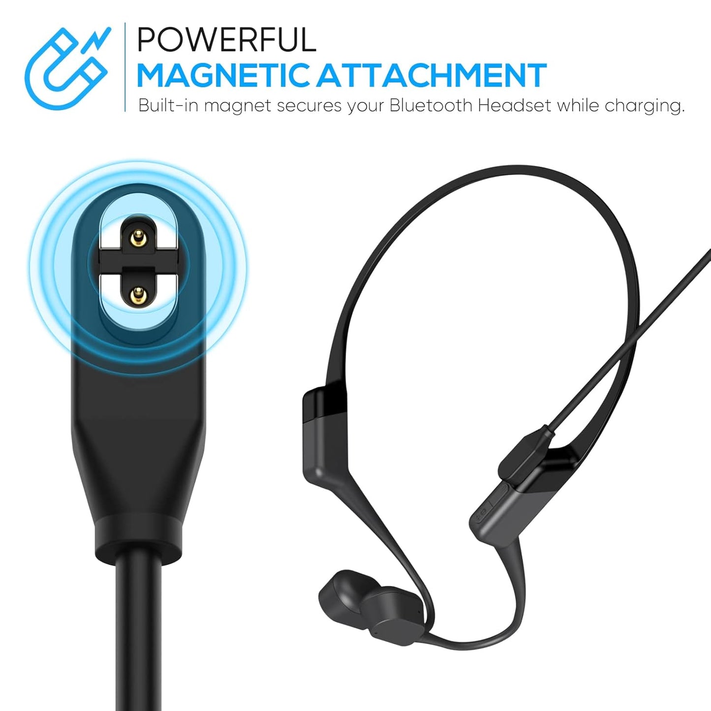 Charging Cable for Shokz Openrun/Openrun Pro/Opencomm/OpenRun Mini & Aftershokz Headphones Aeropex AS800 with USB C Adapter, 3.3ft USB Magnetic Charger Cord for Shokz Bone Conduction Headphones