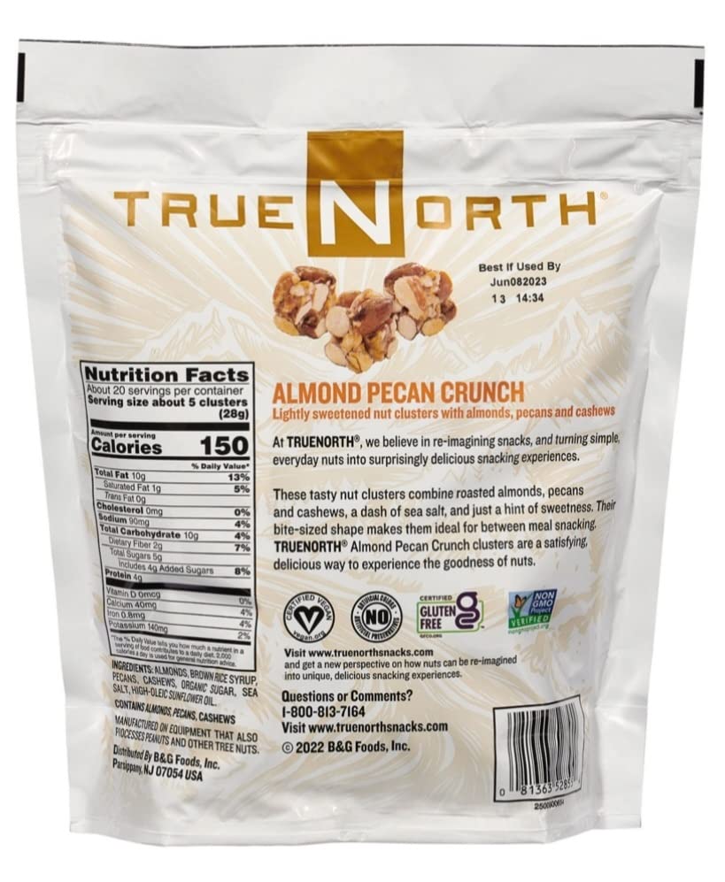 TrueNorth Almond Pecan Cashew Clusters Net Wt 20 Oz (566g) (Pack of 2)