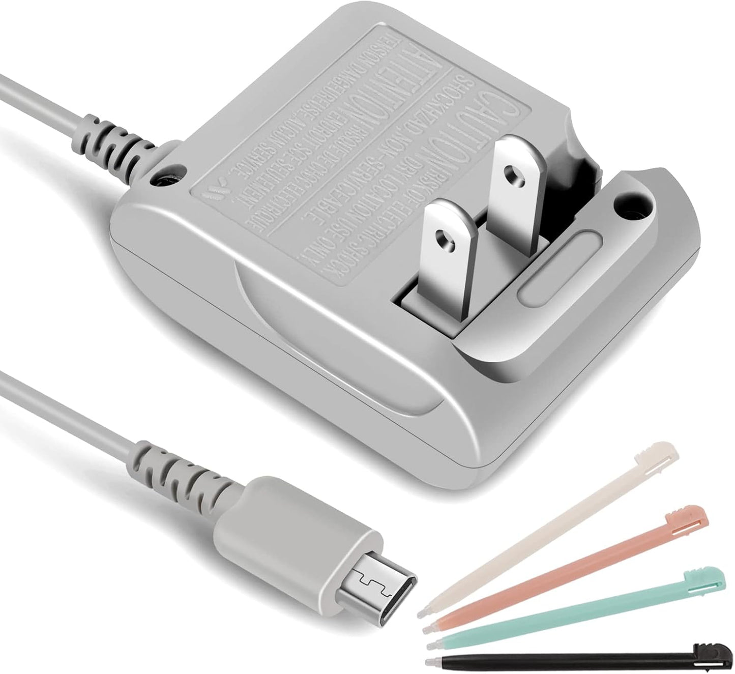 DS Lite Charger Kit Compatible with Nintendo DS Lite 100-240V Wall Plug Adapter with 4 Stylus Pen for Nintendo DS Lite