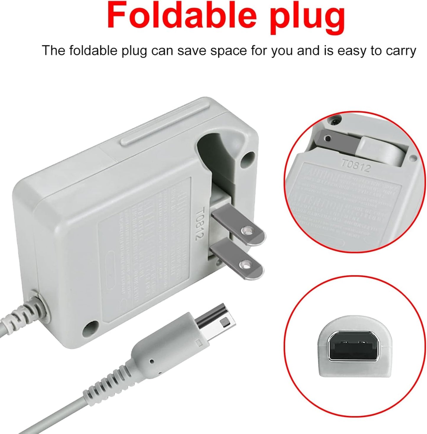 DTOL AC Adapter Game Charger for Nintendo Dsi Ndsi 3DS/3DSXL/New 3DS/New 3Dsll/2DS/Dsi/Dsixl 2 Pack