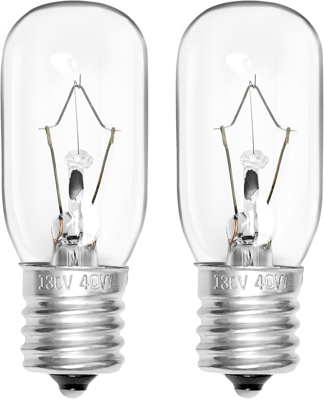 Belleone 2pcs Microwave Bulb WB36X10003-125V 40W Oven Light Bulb Compatible with GE LG Frigidaire Kenmore, Universal Type Stove Incandescent Warm White Light Lamp Replacement E17 Base Socket