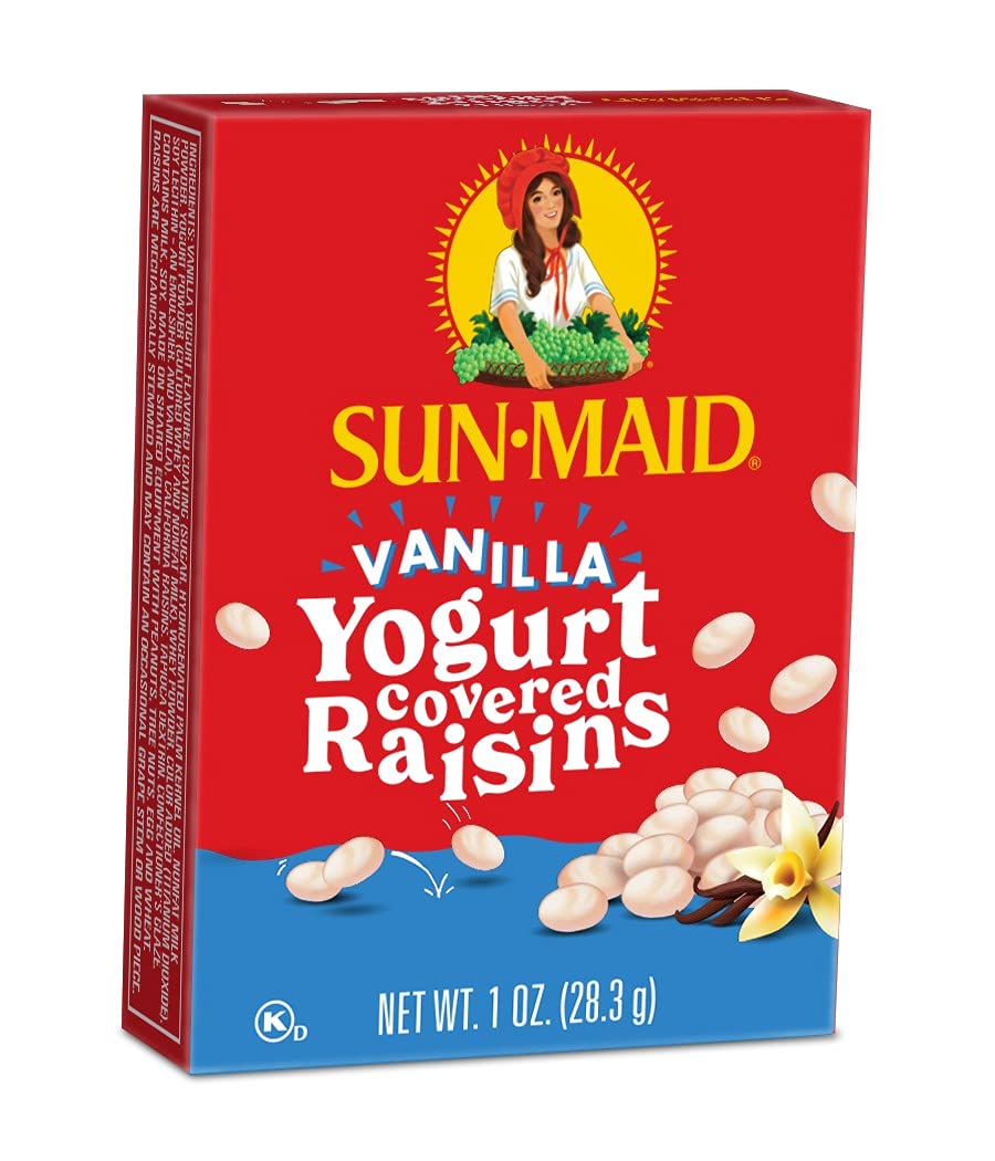 Sun-Maid Vanilla Yogurt Coated Raisins - (6 Pack) 1 oz Snack-Size Box - Yogurt Covered Dried Fruit Snack for Lunches and Snacks