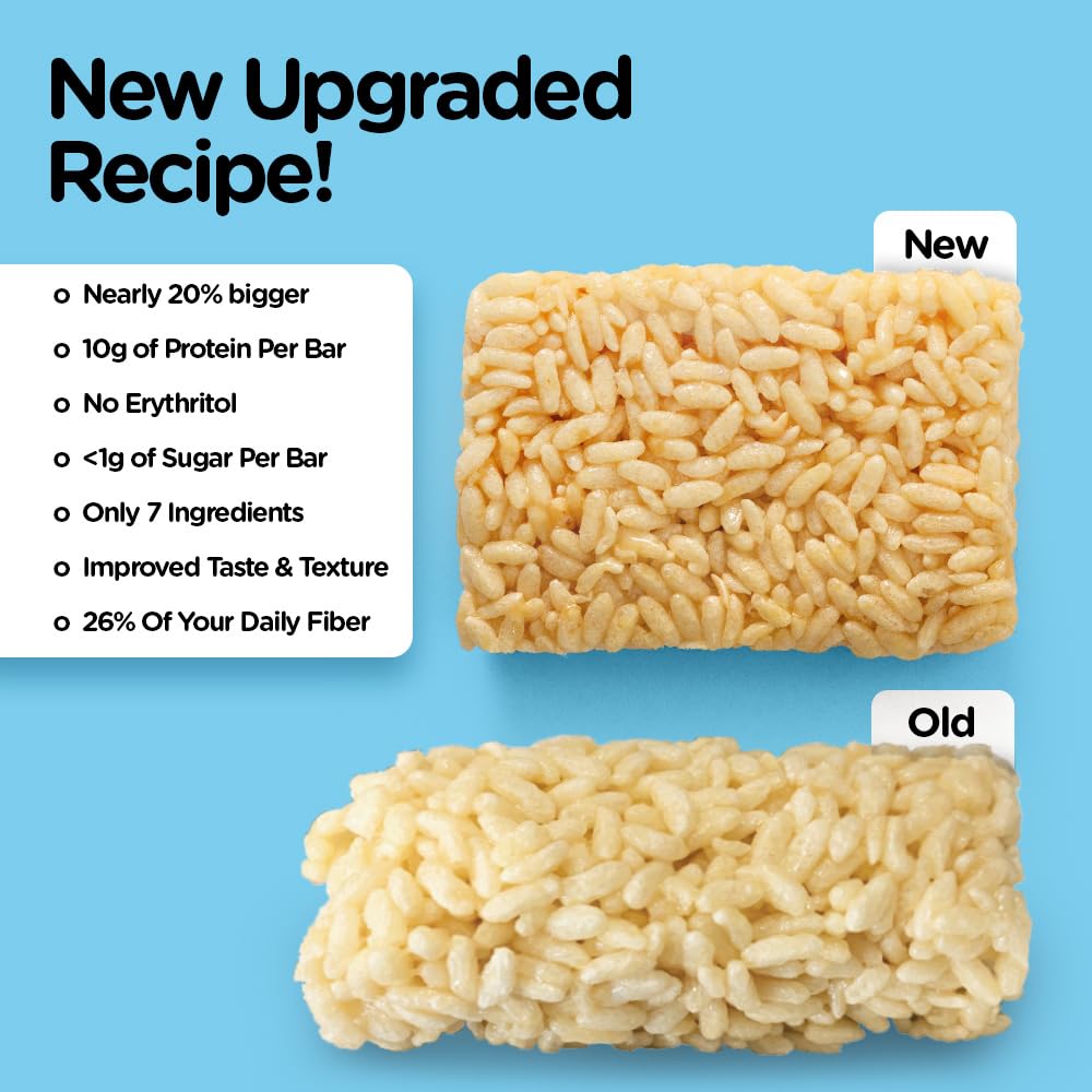 New Improved Recipe - Sinless Snacks Marsh Mallow Krisp - Perfect Keto Snacks - Delicious Gluten Free Low Carb Snacks - Marshmallow Keto Cereal Bars – Soft & Chewy Low Sugar Snack – Less Than 1g Sugar - 10g Protein - 2g Net-Carbs –8 Count
