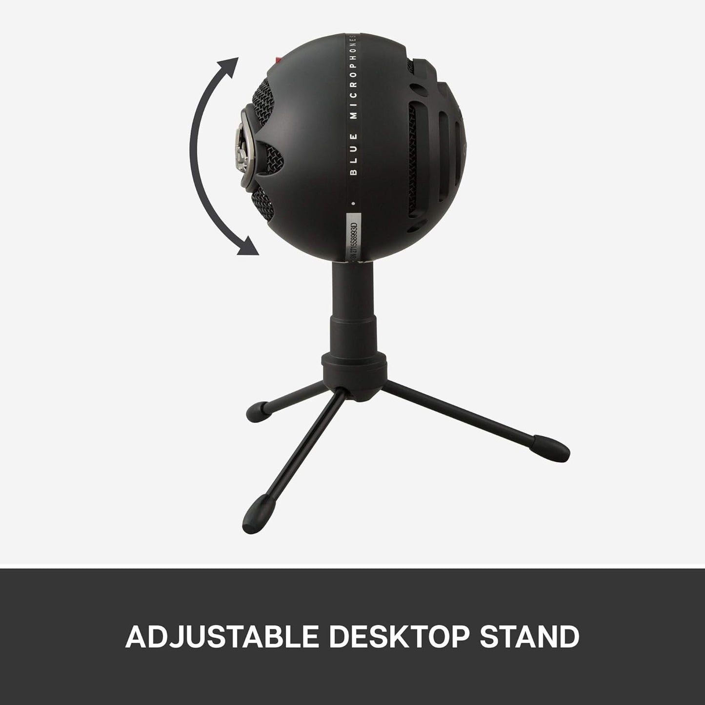Blue Snowball iCE USB Microphone for PC, Mac, Gaming, Recording, Streaming, Podcasting, with Cardioid Condenser Mic Capsule, Adjustable Desktop Stand and USB Cable, Plug 'n Play - Black