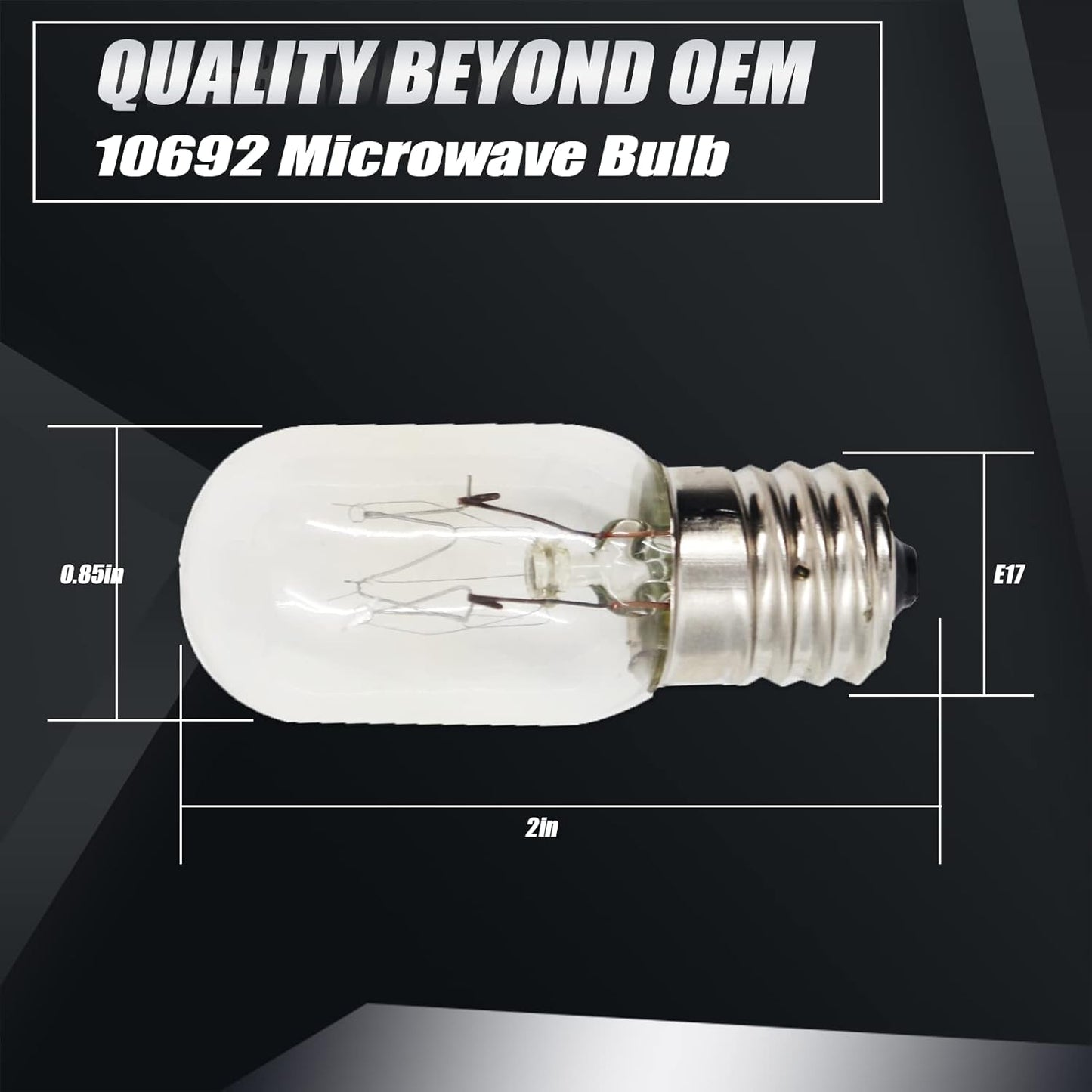 Upgraded 10692 Microwave Bulb 110-130V Wide Voltage T7 E17 25W Compatible with GE Appliance Bulb Excellent Quality-1 Year QA (6pack)