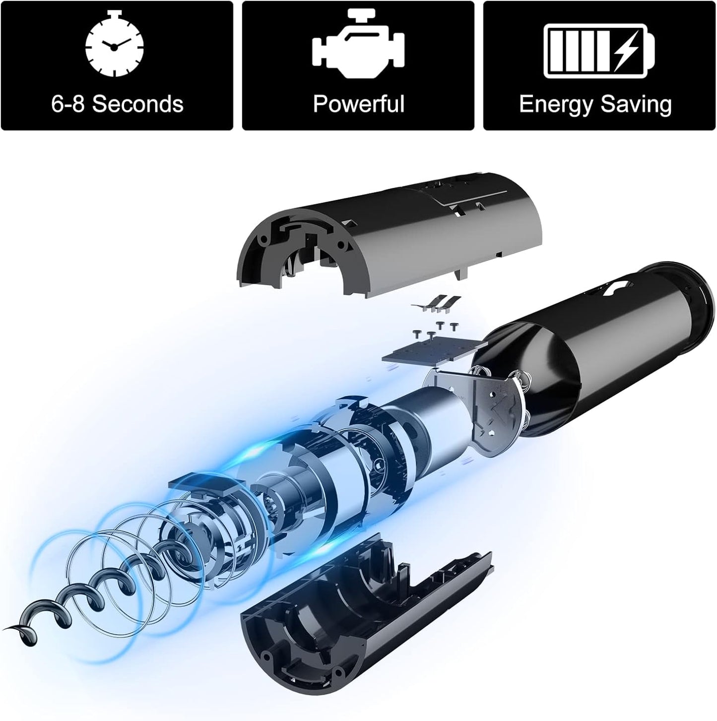 COKUNST Electric Wine Openers, Reusable Wine Bottle Corkscrew Opener with Foil Cutter, Battery Operated Stainless Steel Wine Remover for Home Kitchen Party Bar Restaurant