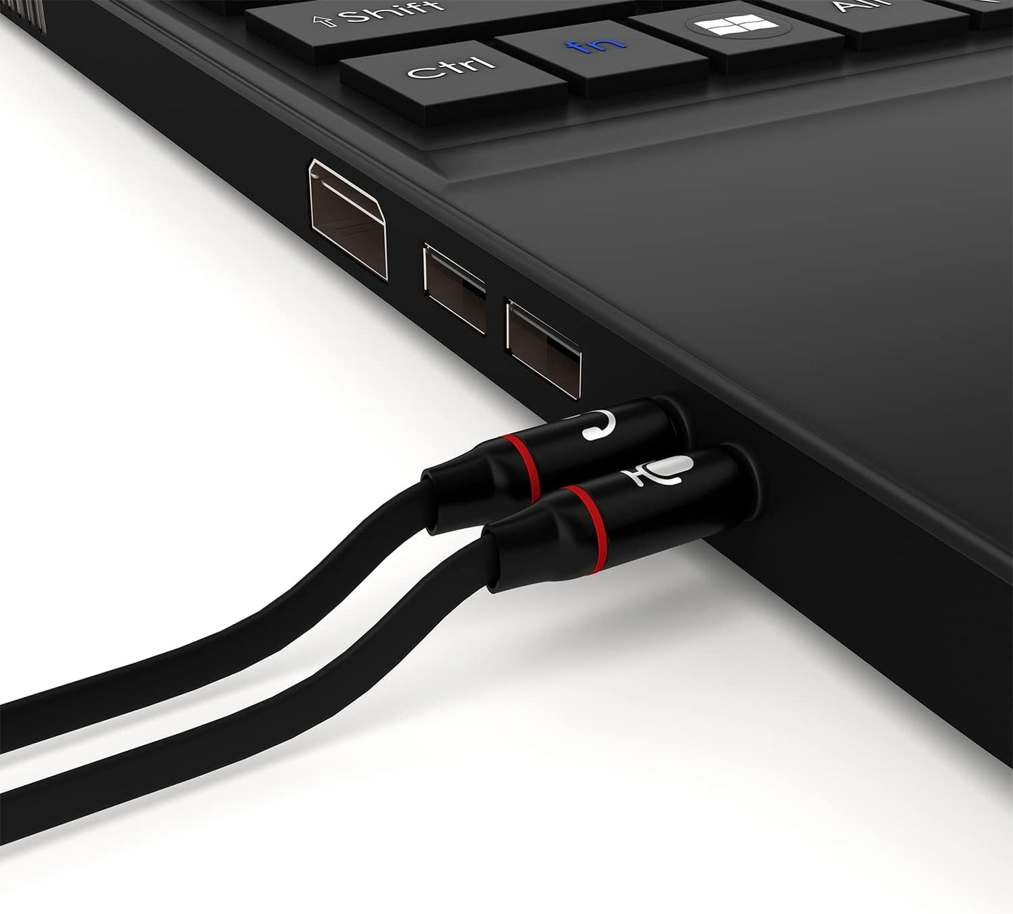 D & K Exclusives Headphone Splitter for Computer 3.5mm Female to 2 Dual 3.5mm Male Mic Audio Y Splitter Cable Smartphone Headset to PC Adapter