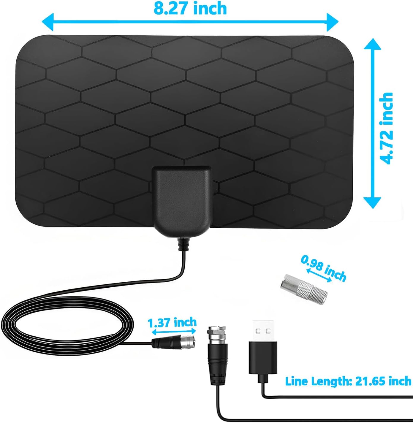 Digital TV Antenna,Antenna for Smart TV,360°Reception,Support 4K 1080p Smart Television,Detachable Signal Amplifier-Signal Booster-HDTV Antenna 10ft Coaxial HDTV Cable, Portable HD TV Antenna Indoor