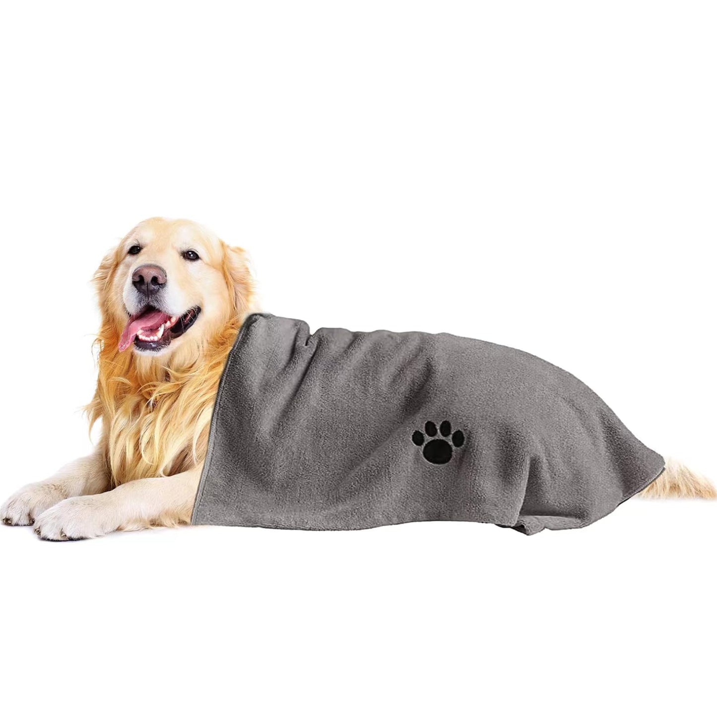 Microfiber Dog Towels for Drying Dogs, Super Absorbent and Soft Pet Grooming Towel, 40 Inch X 23.6 Inch, Perfect Dog Shower & Bath Supplies for Large, Medium or Small Dogs, Grey