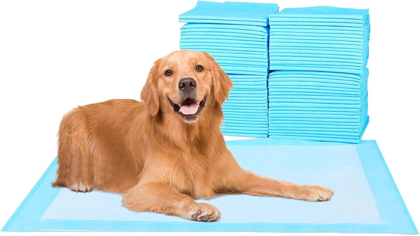 FluffyDream Super Absorbent Waterproof Dog and Puppy Pet Training Pad, Housebreaking Pet Pad,Blue (23.6"x23.6"(40PCS))